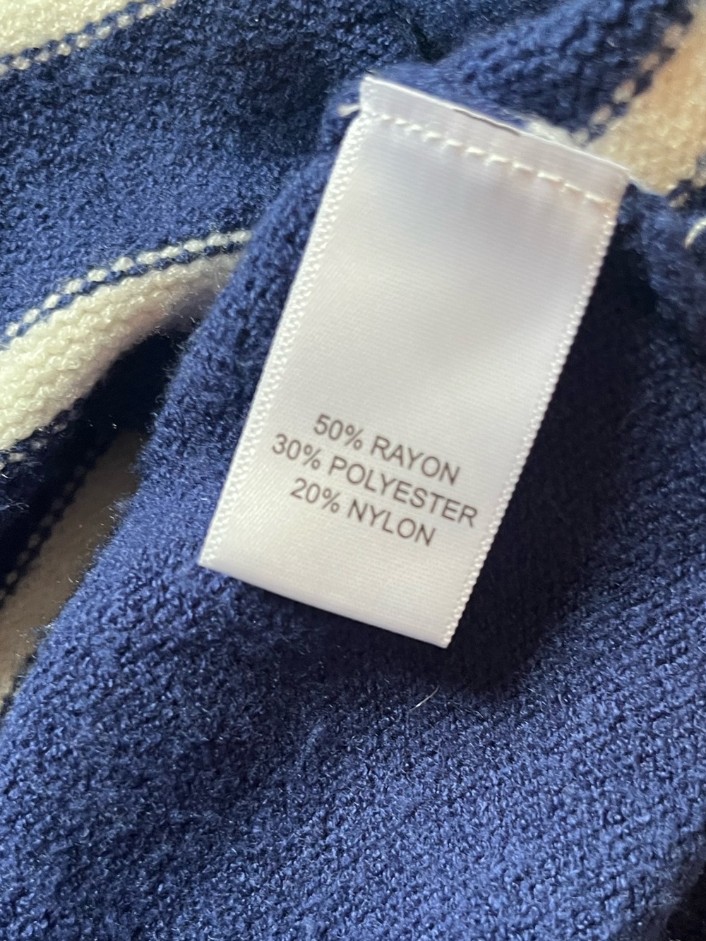Kerri Rosenthal x Anthropologie Navy and White Striped Collared Sweater | Size S - Picture 6 of 7